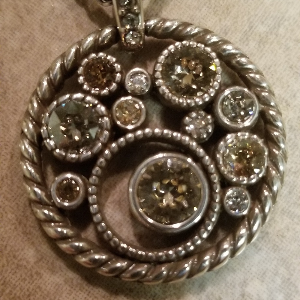Brighton Round Pendant Crystal Rhinestone Necklace